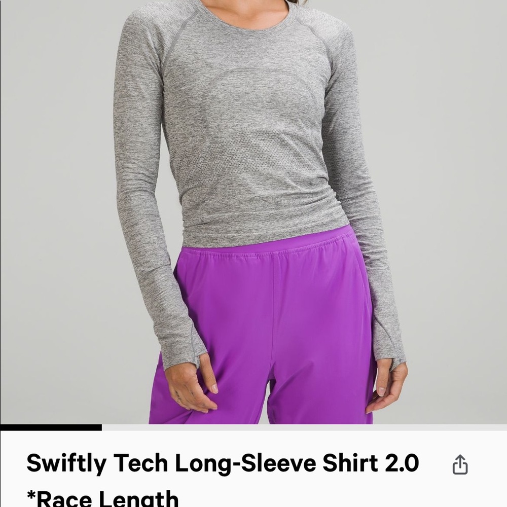 Lululemon Swiftly Tech race length long sleeve
